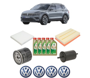 Set Pachet filtre revizie Bosch, 5 litrii ulei Castrol 0W20 Volkswagen TIGUAN ALLSPACE (BW2, BJ2) 1.5 TSI din 2018, 4x Stickere auto cu Volkswagen - Img 2