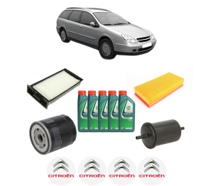 Set Pachet filtre revizie Bosch, 5 litrii ulei Castrol 10W40 CITROEN C5 I Break (DE_) 2.0 16V HPi (DERLZB) din 2001-2004, 4x Stickere auto cu CITROEN - Img 2
