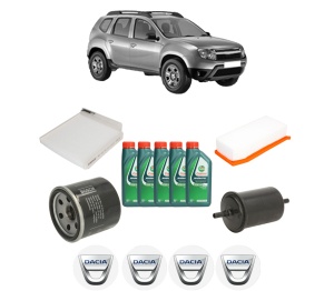 Set Pachet filtre revizie Bosch, 5 litrii ulei Castrol 10W40 DACIA DUSTER (HS_) 1.6 SCe 115 4x4 din 2015-2018, 4x Stickere auto cu DACIA - Img 2