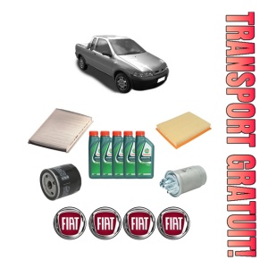 Set Pachet filtre revizie Bosch, 5 litrii ulei Castrol 10W40 FIAT STRADA Pickup (178_, 278_) 1.9 D din 2000, 4x Stickere auto cu FIAT