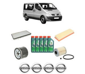 Set Pachet filtre revizie Bosch, 5 litrii ulei Castrol 10W40 NISSAN PRIMASTAR Bus (X83) dCi 80 din 2001, 4x Stickere auto cu NISSAN - Img 2