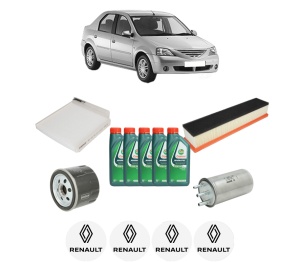 Set Pachet filtre revizie Bosch, 5 litrii ulei Castrol 10W40 RENAULT LOGAN I (LS_) 1.5 dCi din 2008-2015, 4x Stickere auto cu RENAULT - Img 2