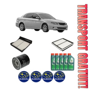 Set Pachet filtre revizie Bosch, 5 litrii ulei Castrol 10W40 SUBARU IMPREZA Saloon (GE, GV) 2.5 WRX STi AWD (GVF) din 2011, 4x Stickere auto cu SUBARU