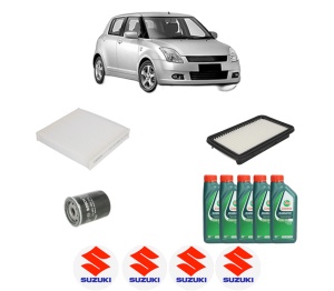 Set Pachet filtre revizie Bosch, 5 litrii ulei Castrol 10W40 SUZUKI SWIFT III (MZ, EZ) 1.3 4x4 (RS 413, ZD11S) din 2005, 4x Stickere auto cu SUZUKI - Img 2