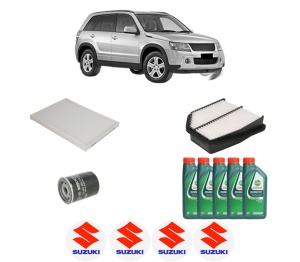 Set Pachet filtre revizie Bosch, 5 litrii ulei Castrol 10W40 SUZUKI GRAND VITARA II (JT, TE, TD) 2.4 All-wheel Drive (JT424, JB424, TDA4) din 2009, 4x Stickere auto cu SUZUKI - Img 2