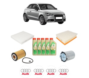 Set Pachet filtre revizie Bosch, 5 litrii ulei Castrol 5W30 AUDI A1 (8X1, 8XK) 1.6 TDI din 2014-2018, 4x Stickere auto cu AUDI - Img 2