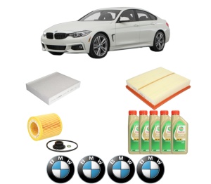 Set Pachet filtre revizie Bosch, 5 litrii ulei Castrol 5W30 BMW Seria 3 Gran Turismo (F34) 320 i xDrive din 2013-2016, 4x Stickere auto cu BMW - Img 2