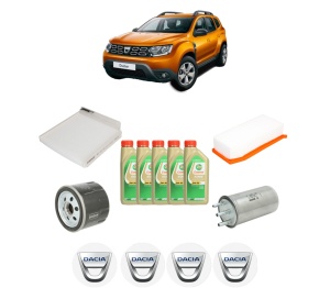 Set Pachet filtre revizie Bosch, 5 litrii ulei Castrol 5W30 DACIA DUSTER SUV Van 1.5 dCi 4x4 din 2011, 4x Stickere auto cu DACIA - Img 2