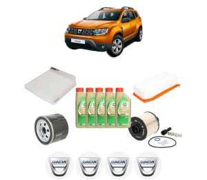 Set Pachet filtre revizie Bosch, 5 litrii ulei Castrol 5W30 DACIA DUSTER SUV Van 1.5 dCi din 2013, 4x Stickere auto cu DACIA - Img 2