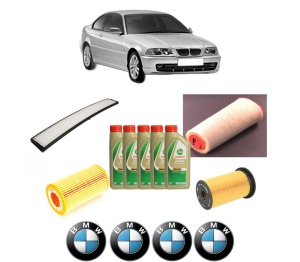 Set Pachet filtre revizie Bosch, 5 litrii ulei Castrol 5W40 BMW Seria 3 (E46) 318 d din 2001-2003, 4x Stickere auto cu BMW - Img 2