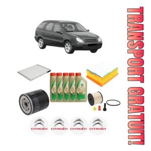 Set Pachet filtre revizie Bosch, 5 litrii ulei Castrol 5W40 CITROEN XSARA Break (N2) 2.0 HDi 109 din 2001-2005, 4x Stickere auto cu CITROEN