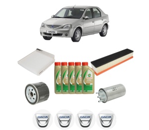 Set Pachet filtre revizie Bosch, 5 litrii ulei Castrol 5W40 DACIA LOGAN (LS_) 1.5 dCi (LS0W) din 2007-2011, 4x Stickere auto cu DACIA - Img 2