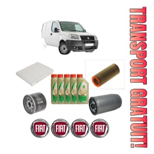 Set Pachet filtre revizie Bosch, 5 litrii ulei Castrol 5W40 FIAT DOBLO Box Body/MPV (223_) 1.9 JTD (223ZXE1A) din 2001, 4x Stickere auto cu FIAT