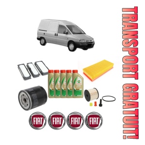 Set Pachet filtre revizie Bosch, 5 litrii ulei Castrol 5W40 FIAT SCUDO Van (220_) 2.0 JTD din 2002-2006, 4x Stickere auto cu FIAT