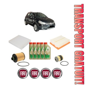 Set Pachet filtre revizie Bosch, 5 litrii ulei Castrol 5W40 FIAT SEDICI (189_) 2.0 D Multijet 4x4 din 2006-2014, 4x Stickere auto cu FIAT
