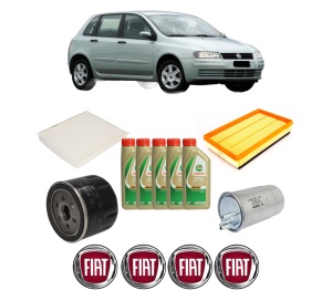 Set Pachet filtre revizie Bosch, 5 litrii ulei Castrol 5W40 FIAT STILO VAN (192_) 1.9 JTD (192DXS1A) din 2005-2008, 4x Stickere auto cu FIAT - Img 2