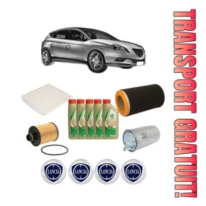 Set Pachet filtre revizie Bosch, 5 litrii ulei Castrol 5W40 LANCIA DELTA III (844_) 1.9 D Multijet (844.AXE1A) din 2009-2014, 4x Stickere auto cu LANCIA