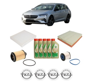 Set Pachet filtre revizie Bosch, 5 litrii ulei Castrol 5W40 OPEL INSIGNIA A Sports Tourer (G09) 2.0 CDTI 4x4 (35) din 2010-2015, 4x Stickere auto cu OPEL - Img 2