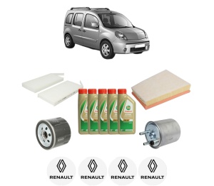 Set Pachet filtre revizie Bosch, 5 litrii ulei Castrol 5W40 RENAULT KANGOO / GRAND KANGOO II (KW0/1_) 1.5 dCi (KW0C, KW2C, KW4C) din 2008, 4x Stickere auto cu RENAULT - Img 2