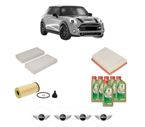 Set Pachet filtre revizie Bosch, 6 litrii ulei Castrol 0W20 MINI MINI (F56) John Cooper Works GP din 2020, 4x Stickere auto cu MINI - Img 2