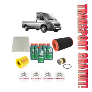 Set Pachet filtre revizie Bosch, 6 litrii ulei Castrol 10W40 CITROEN JUMPER II Platform/Chassis 2.2 HDi 100 din 2006, 4x Stickere auto cu CITROEN
