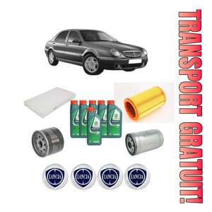 Set Pachet filtre revizie Bosch, 6 litrii ulei Castrol 10W40 LANCIA LYBRA (839_) 2.4 JTD (839AXL1A) din 2000-2002, 4x Stickere auto cu LANCIA