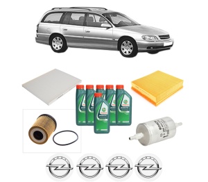 Set Pachet filtre revizie Bosch, 6 litrii ulei Castrol 10W40 OPEL OMEGA B Estate (V94) 2.6 V6 (F35, M35, P35) din 2000-2003, 4x Stickere auto cu OPEL - Img 2