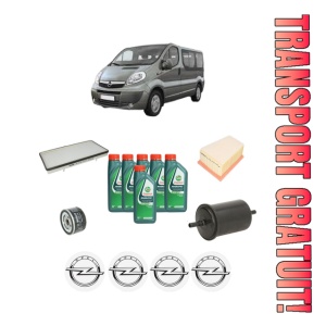 Set Pachet filtre revizie Bosch, 6 litrii ulei Castrol 10W40 OPEL VIVARO A Bus (X83) 2.0 16V (F7, J7, A07) din 2001-2006, 4x Stickere auto cu OPEL