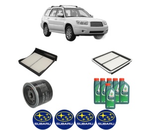 Set Pachet filtre revizie Bosch, 6 litrii ulei Castrol 10W40 SUBARU FORESTER (SH_) 2.0 AWD (SHJ) din 2010, 4x Stickere auto cu SUBARU - Img 2