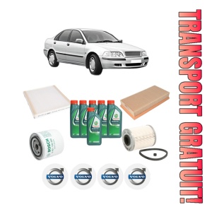 Set Pachet filtre revizie Bosch, 6 litrii ulei Castrol 10W40 VOLVO S40 I (644) 1.9 DI din 2000-2003, 4x Stickere auto cu VOLVO