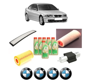 Set Pachet filtre revizie Bosch, 6 litrii ulei Castrol 5W30 BMW Seria 3 (E46) 320 d din 2001-2005, 4x Stickere auto cu BMW - Img 2