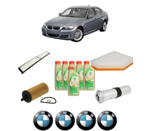 Set Pachet filtre revizie Bosch, 6 litrii ulei Castrol 5W30 BMW Seria 3 (E90) 320 d xDrive din 2008-2011, 4x Stickere auto cu BMW - Img 2