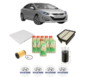 Set Pachet filtre revizie Bosch, 6 litrii ulei Castrol 5W30 HYUNDAI i40 I (VF) 1.7 CRDi din 2012-2019, 4x Stickere auto cu HYUNDAI - Img 2
