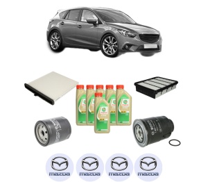 Set Pachet filtre revizie Bosch, 6 litrii ulei Castrol 5W30 MAZDA 3 (BM, BN) 2.2 D din 2013-2019, 4x Stickere auto cu MAZDA - Img 2