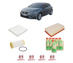 Set Pachet filtre revizie Bosch, 6 litrii ulei Castrol 5W30 SEAT LEON Hatchback Van (5F1) 2.0 Cupra din 2017-2018, 4x Stickere auto cu SEAT - Img 2