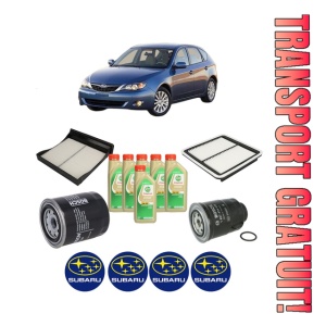 Set Pachet filtre revizie Bosch, 6 litrii ulei Castrol 5W30 SUBARU IMPREZA Hatchback (GR, GH, G3) 2.0 D AWD din 2009-2012, 4x Stickere auto cu SUBARU