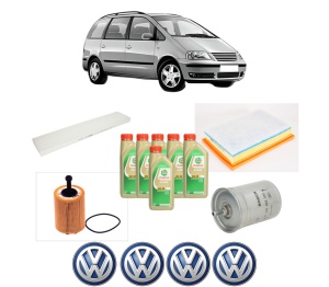 Set Pachet filtre revizie Bosch, 6 litrii ulei Castrol 5W30 Volkswagen SHARAN (7M8, 7M9, 7M6) 2.8 V6 24V din 2000-2010, 4x Stickere auto cu Volkswagen - Img 2