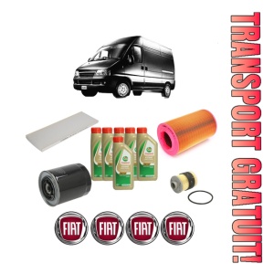 Set Pachet filtre revizie Bosch, 6 litrii ulei Castrol 5W40 FIAT DUCATO Van (244_) 2.8 JTD din 2001-2011, 4x Stickere auto cu FIAT