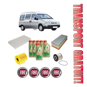 Set Pachet filtre revizie Bosch, 6 litrii ulei Castrol 5W40 FIAT SCUDO Bus (270_, 272_) 2.0 D Multijet 4x4 din 2011-2016, 4x Stickere auto cu FIAT