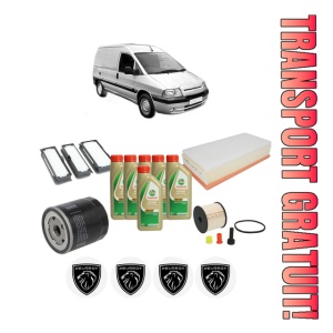 Set Pachet filtre revizie Bosch, 6 litrii ulei Castrol 5W40 PEUGEOT EXPERT Van (222) 2.0 HDI din 2000-2006, 4x Stickere auto cu PEUGEOT - Img 1