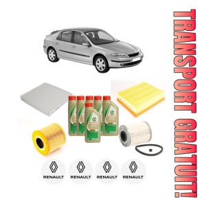 Set Pachet filtre revizie Bosch, 6 litrii ulei Castrol 5W40 RENAULT LAGUNA II (BG0/1_) 2.2 dCi (BG09) din 2004-2005, 4x Stickere auto cu RENAULT