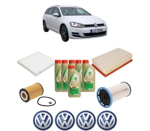 Set Pachet filtre revizie Bosch, 6 litrii ulei Castrol 5W40 Volkswagen GOLF VII Variant (BA5, BV5) 2.0 TDI din 2013-2020, 4x Stickere auto cu Volkswagen - Img 2