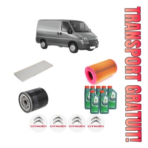 Set Pachet filtre revizie Bosch, 7 litrii ulei Castrol 10W40 CITROEN JUMPER I Van (230L) 2.0 HDI din 2001-2002, 4x Stickere auto cu CITROEN