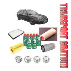Set Pachet filtre revizie Bosch, 7 litrii ulei Castrol 10W40 MG MG ZT- T 2.0 CDTi din 2002-2005, 4x Stickere auto cu MG