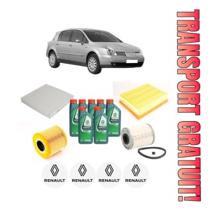 Set Pachet filtre revizie Bosch, 7 litrii ulei Castrol 10W40 RENAULT VEL SATIS (BJ0_) 2.2 dCi (BJ0H) din 2004, 4x Stickere auto cu RENAULT