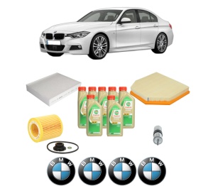 Set Pachet filtre revizie Bosch, 7 litrii ulei Castrol 5W30 BMW Seria 3 (F30, F80) M3 din 2014-2018, 4x Stickere auto cu BMW - Img 2