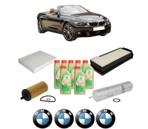 Set Pachet filtre revizie Bosch, 7 litrii ulei Castrol 5W30 BMW Seria 4 Convertible (F33, F83) 430 d din 2014-2020, 4x Stickere auto cu BMW - Img 2