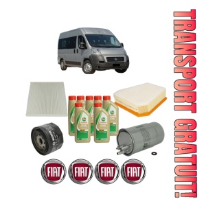 Set Pachet filtre revizie Bosch, 7 litrii ulei Castrol 5W40 FIAT DUCATO Bus (250_) 130 Multijet 2,3 D 4x4 din 2011, 4x Stickere auto cu FIAT