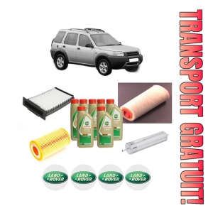 Set Pachet filtre revizie Bosch, 7 litrii ulei Castrol 5W40 LAND ROVER FREELANDER I (L314) 2.0 Td4 4x4 din 2000-2006, 4x Stickere auto cu LAND ROVER