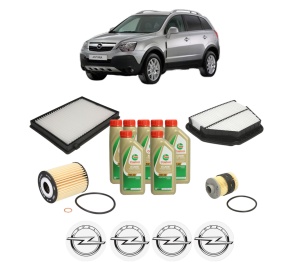 Set Pachet filtre revizie Bosch, 7 litrii ulei Castrol 5W40 OPEL ANTARA A (L07) 2.0 CDTI din 2008-2011, 4x Stickere auto cu OPEL - Img 2